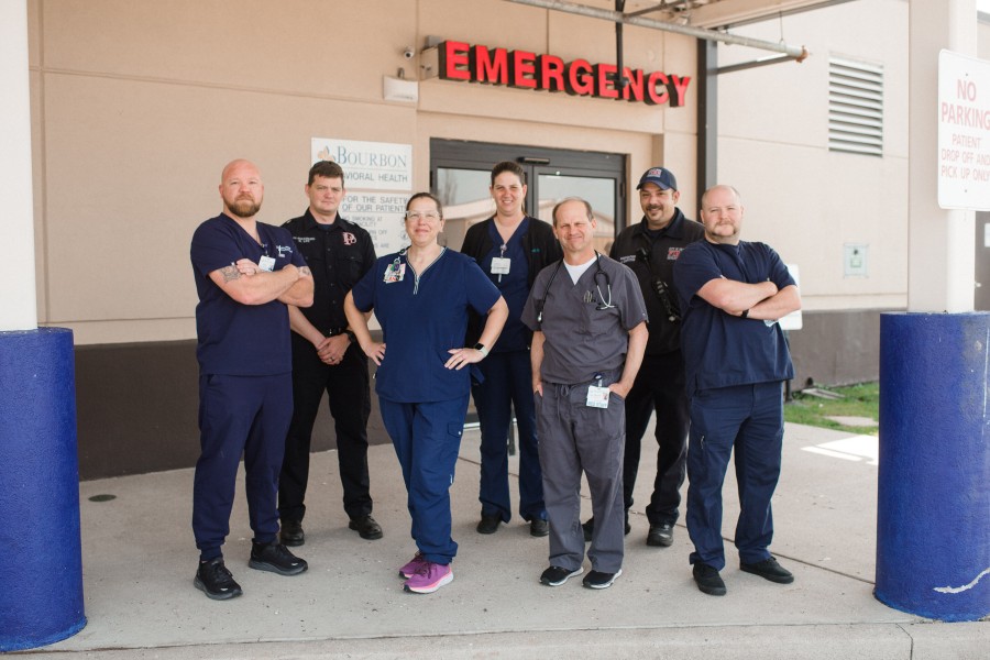 Emergency team in front of ER
