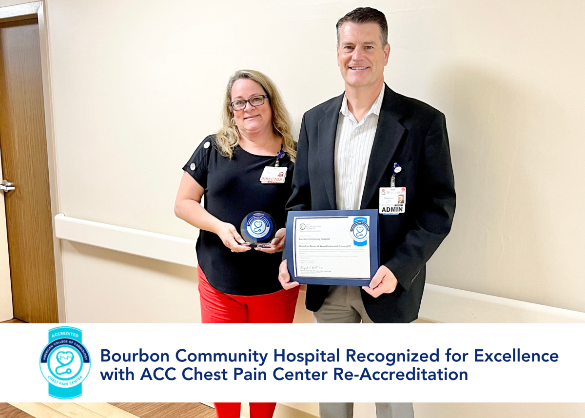 Bourbon Community Hospital Recognized for Excellence with ACC Chest Pain Center Re-Accreditation